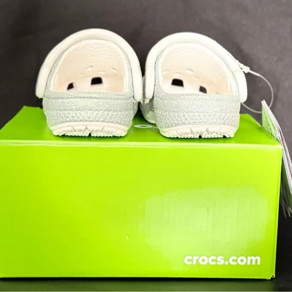 CROCS Kids Sparkly White Water Shoes - Picture 6 of 9